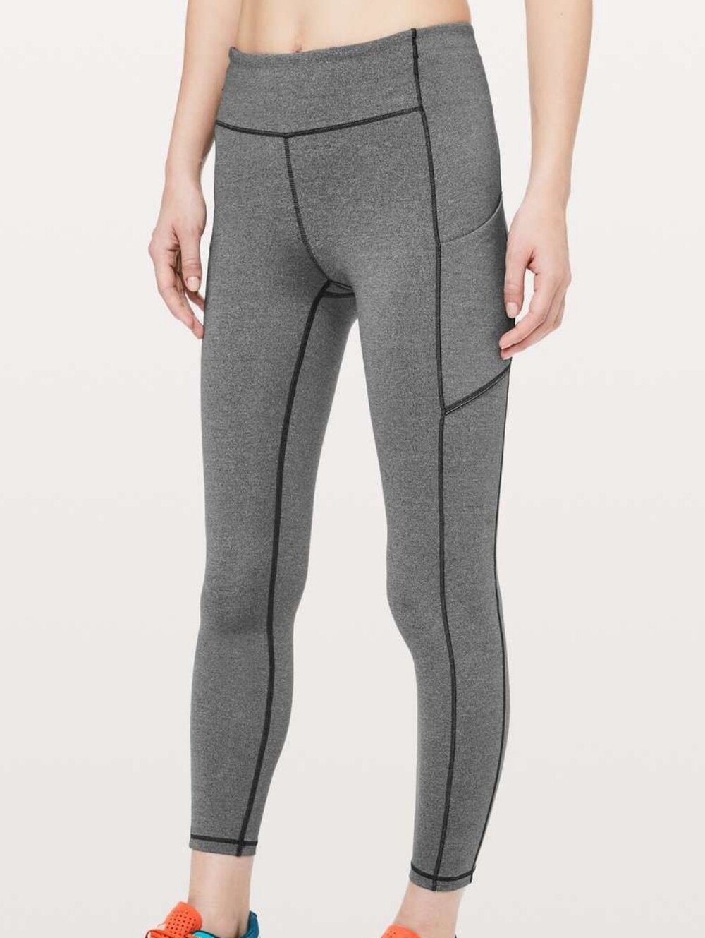 Lululemon Speed Up 7/8 Tight Heathered Black Womens Size 6